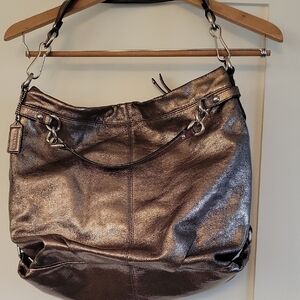Coach Shimmering Metallic Shoulder Bag